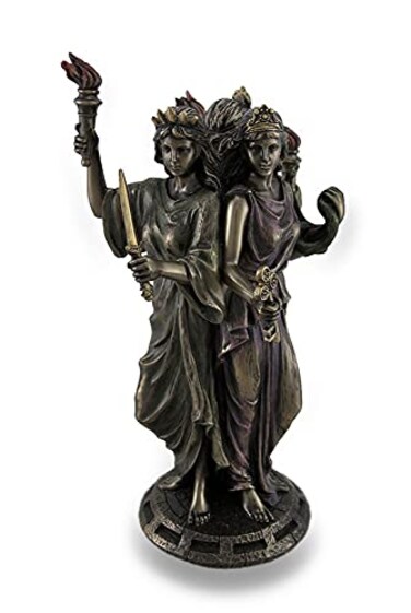 Veronese Design s 8 14 Tall Hecate Greek Triple Goddess of Magic Statue Cold Cast Resin Antique Bronze Finish Moon Goddess Sculpture
