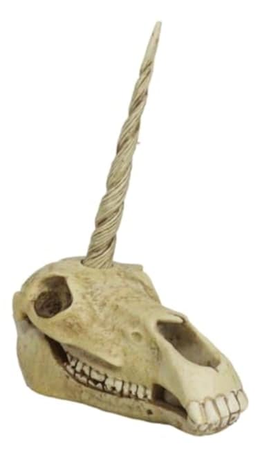 Ebros Gift Ebros Ancient Fossil Unicorn Skull Statue Rare Mythical Creature Skeleton Model Great Gift for Archaeologists Excavation Adventurers and Collectors