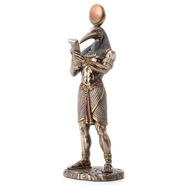 Veronese Design Thoth Egyptian God of Knowledge Figurine HandPainted Resin Statue Ancient Egypt Deity Collectible Bronze Finish