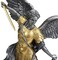 UNICORN STUDIO 14 12 inch pewter and gold Archangel Saint Michael tramples Demon statue sculpture