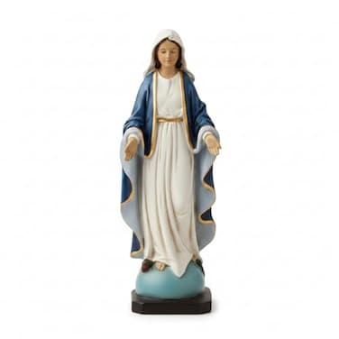 Comfy Hour 9 Blessed Mother Virgin Mary Statue Our Lady of Grace Religious Figurine Traditional Catholic Sculpture for Home Altar Artisan Crafted Resin Decor 1 Unit Open Arm Style
