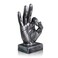 Lependor Silver Polyresin Hand Gesture Desk Statues Finger Sculpture Decor Silver Ok Fingers