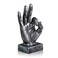 Lependor Silver Polyresin Hand Gesture Desk Statues Finger Sculpture Decor Silver Ok Fingers
