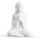 FORLONG Ceramic Praying Buddha Figurine Serene Medium Statue 11 Inches TallWhite