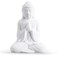FORLONG Ceramic Praying Buddha Figurine Serene Medium Statue 11 Inches TallWhite