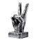 Nice purchase Hand Finger Gesture Desk Statues Fingers Sculpture Creative Home Living Room Cabinet Shelf Decoration Victory Gesture in Silver