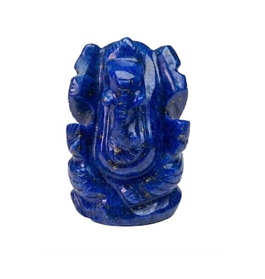 Myhealingworld Lord Ganesha Statue Sculpture 15 inch Natural Lapis Lazuli Stone Ganesh Sculpture Beautiful Lapis Lazuli Ganesh Idol Pocket Ganesh Statue