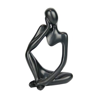 INNOLITES Resin Statue Thinker Style Decoration Abstract Sculptures Collectible Figurines for Home Decor Modern Office Shelf DesktopBlack Left