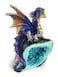 Ain't it Aint It Nice Dragon Statue Rock Faux Geode Cavern Sparkling Medieval Collectible Fantasy Dragon Figurine Dcor Blue 3L X 15W X 4H inches