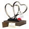 DCAPILLA Wedding Anniversary Couples Gift Two Hearts and Cross Iron Sculpture Heart Decoration Gift for Her and Him 1st to 50th or 60th Anniversary Includes Present Box and Poem Card