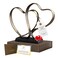 DCAPILLA Wedding Anniversary Couples Gift Two Hearts and Cross Iron Sculpture Heart Decoration Gift for Her and Him 1st to 50th or 60th Anniversary Includes Present Box and Poem Card