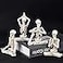JORAE Yoga Skeletons Statue Set of 4 Bone Stretchers Halloween Figurines Meditating Table Collectible Home Decorative Polyresin WhiteSet 4