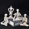 JORAE Yoga Skeletons Statue Set of 4 Bone Stretchers Halloween Figurines Meditating Table Collectible Home Decorative Polyresin WhiteSet 4