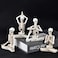 JORAE Yoga Skeletons Statue Set of 4 Bone Stretchers Halloween Figurines Meditating Table Collectible Home Decorative Polyresin WhiteSet 4