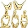 Qunclay 5 Pcs Gold Decor Accents Set Resin Thinker Statue Small Bird Figurines Abstract Decorative Modern Collectible Sculpture for Home Office Bookshelf Living Room Desktop DecorGold
