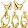 Qunclay 5 Pcs Gold Decor Accents Set Resin Thinker Statue Small Bird Figurines Abstract Decorative Modern Collectible Sculpture for Home Office Bookshelf Living Room Desktop DecorGold