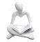 HAFKOIS Thinker Statue Reading Women Figurine Abstract Art Sculpture Home Decor Modern White Decor Accents White Thinker Figurines for Living Room Shelves Bookshelf Office Shelf Desktop Decor