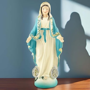 PlentifulHome Our Lady of The Immaculate Conception Resin Statue 484 Virgin Mary Figurine Catholic Decorative Sculpture HandPainted Ideal for Altars and Religious Gifts