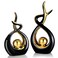 Gerrii 2 Pcs Modern Room Ceramic Decor Center Pieces Table Decorations Ceramic Statue Coffee Table Decor Centerpiece for Home Office Coffee Living Room 2 SizeBlack Gold