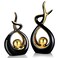 Gerrii 2 Pcs Modern Room Ceramic Decor Center Pieces Table Decorations Ceramic Statue Coffee Table Decor Centerpiece for Home Office Coffee Living Room 2 SizeBlack Gold