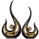 XMGZQ 2pcs Black and Gold Modern Abstract Art Statue Table DecorationElegantes Ceramic Statue for Home Dcor AccentMantelBookshelfCenterpiece Table Decorations for Dining Roomadornos para sala