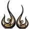 XMGZQ 2pcs Black and Gold Modern Abstract Art Statue Table DecorationElegantes Ceramic Statue for Home Dcor AccentMantelBookshelfCenterpiece Table Decorations for Dining Roomadornos para sala