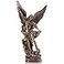 QIANLING 125in San Miguel Arcangel Statue St Michael Statue in Bronzed Resin St Michael The Archangel victoriously Over Satan Collection Figurines for Collection or Decor