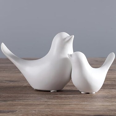 FANTESTICRYAN Small Animal Statues Home Decor Modern Style White Decorative Ornaments for Living Room Bedroom Office Desktop Cabinets