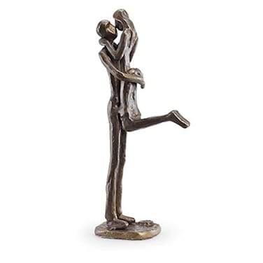 Danya B ZD12056 Metal Art Shelf Dcor Contemporary SandCasted Bronze Sculpture Passionate Kiss