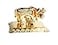 IndianStore4All IS4A Kamadhenu Cow Indian Statue Office Table Gold Tone Metal Art
