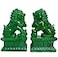 Amperer Briskfeel Feng Shui Porsperity Statues 2 PCS Fu Foo Dogs Pair of Green Guardian Lion Best Housewarming Congratulatory to Ward Off Evil Energy Home Feng Shui Decor