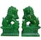 Amperer Briskfeel Feng Shui Porsperity Statues 2 PCS Fu Foo Dogs Pair of Green Guardian Lion Best Housewarming Congratulatory to Ward Off Evil Energy Home Feng Shui Decor