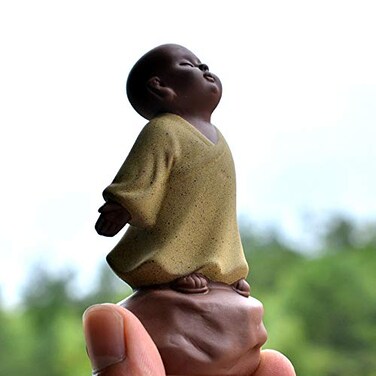Kingzhuo Ceramic Little Cute Buddha Statue Monk Figurine Creative Ornaments Gift Classic Delicate Ceramic Figurines 4 Inches High