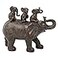 Nature's Mark Natures Mark 8 H 3 Baby Elephants Riding an Elephant Resin Statue Figurine Home Decorative Accent Decor Brown