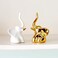 BIHOIB Home Decor Elephant Statues1 Pair Small Decorative Accents for Shelves Livingroom and Bedroom Gold and White