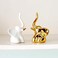 BIHOIB Home Decor Elephant Statues1 Pair Small Decorative Accents for Shelves Livingroom and Bedroom Gold and White