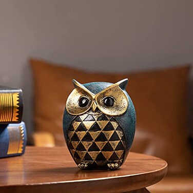 Leekung Owl Statue Home Decor Owl Figurines for Bookshelf Bedroom Living Room Office TV Stand Decorations Animal Sculptures Gift for Bird Lovers