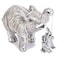 FriyGardcn Cute Elephant Statue Silver Elephant Animal Accents Brings Good Luck Health Strength Decorations for Home Shelf Living Room