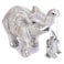 FriyGardcn Cute Elephant Statue Silver Elephant Animal Accents Brings Good Luck Health Strength Decorations for Home Shelf Living Room