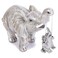 FriyGardcn Cute Elephant Statue Silver Elephant Animal Accents Brings Good Luck Health Strength Decorations for Home Shelf Living Room
