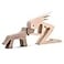 ISHINE Handmade Wooden Dog Gift Wooden Carving Dog Statue for Home Office Living Room