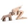 ISHINE Handmade Wooden Dog Gift Wooden Carving Dog Statue for Home Office Living Room