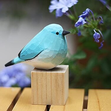 WEAUSUP Hand Carved Wooden Bird Figurine Gift for Bird Lovers
