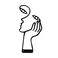 KOLYMAX Creative Abstract Decor The Thinker Statue Face Hand Statues and SculpturesMetal Hand Crafted Meditation Abstract Modern Sculptures Office Desk Decor Keep Silence Figurine