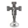 VILLAGE GIFT IMPORTERS Mini Saint Statue SilverTone Metal Sticky Bottom Easily Attach to Car Dash Religious Home and Car Decor Made in Italy San Damiano Cross