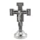 VILLAGE GIFT IMPORTERS Mini Saint Statue SilverTone Metal Sticky Bottom Easily Attach to Car Dash Religious Home and Car Decor Made in Italy San Damiano Cross