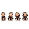 BRABUD Fengshui Resin See no Evil Hear no Evil Speak no Evil Do no Evil Monkey Figurines Set of 4 Home Office Desk Decor Statue Collection Brown