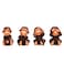 BRABUD Fengshui Resin See no Evil Hear no Evil Speak no Evil Do no Evil Monkey Figurines Set of 4 Home Office Desk Decor Statue Collection Brown