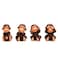BRABUD Fengshui Resin See no Evil Hear no Evil Speak no Evil Do no Evil Monkey Figurines Set of 4 Home Office Desk Decor Statue Collection Brown
