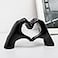 FANTESTICRYAN Small Heart Hands Statues Hand Love Sculpture Cute Decorative Home Decor Ornaments for Living Room Wedding Office Desktop Cabinets Bookshelf Gift for Mom Small Black